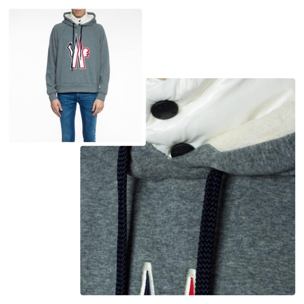 rare Moncler Grenoble Down Collar Thick Ski Hoodie